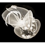 Voaleta pentru decor par cu clema de prindere VTL003BB Ivoire cu perle